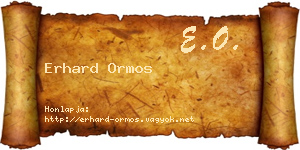 Erhard Ormos névjegykártya